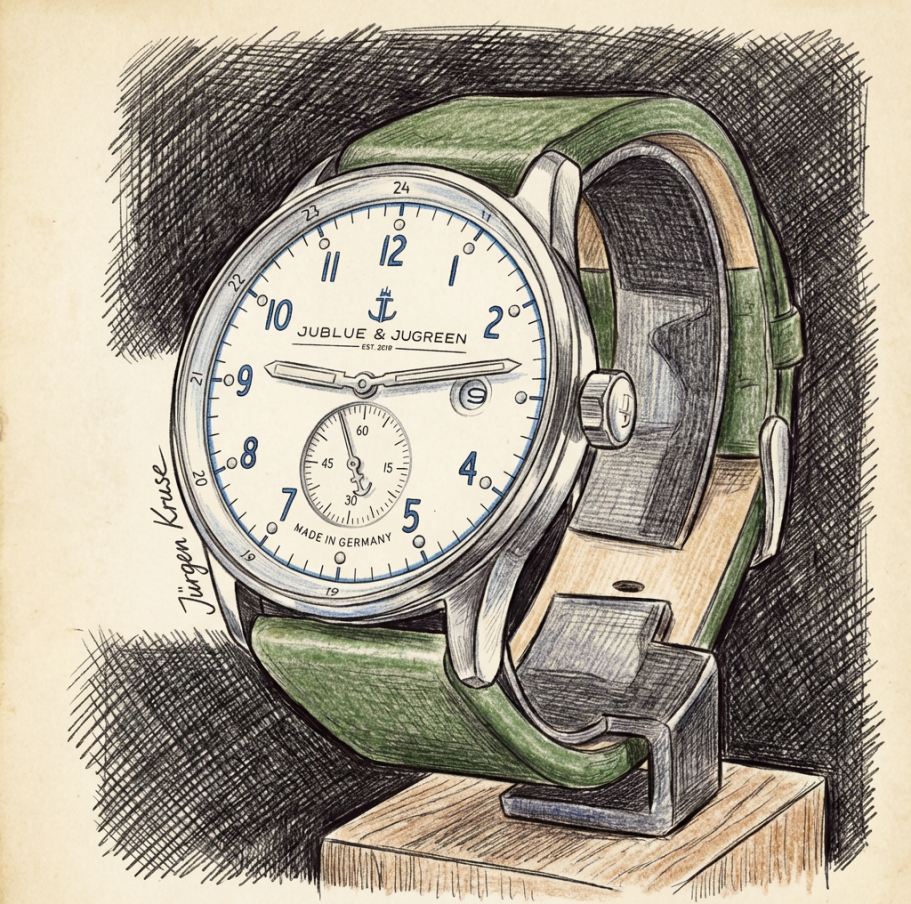 Die JUBLUE & JUGREEN - Armbanduhren, erschaffen von Jürgen Kruse Die JUBLUE & JUGREEN - Armbanduhren, erschaffen von Jürgen Kruse